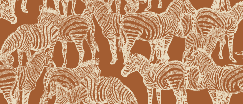 SAFARI WANYAMA A DAZZLE OF ZEBRAS CLAY WITH CREAM