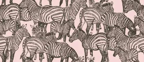 SAFARI WANYAMA A DAZZLE OF ZEBRAS pink with CHARCOAL