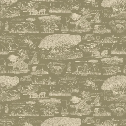 SAFARI WANYAMA TOILE JUNGLE WITH CREAM