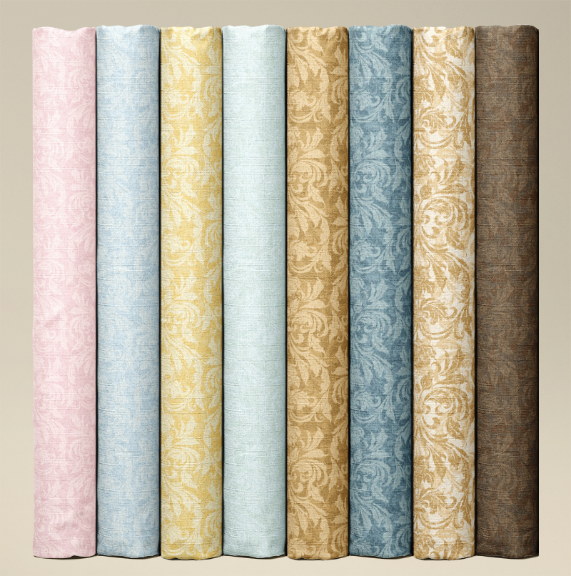 Serenity damask fabric rolls