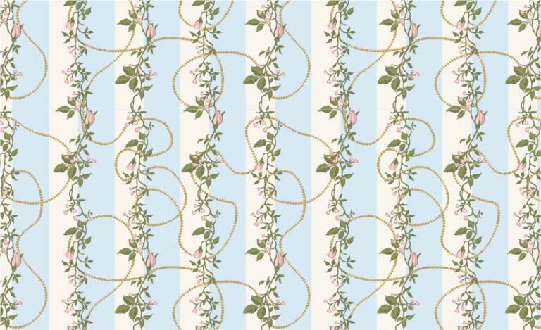 COTTAGE GARDEN SUMMER ROSEBUD STRIPE
