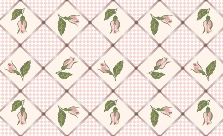 SURFACE PATTERN DESIGN-COTTAGE GARDEN SPRING RIBBONS AND ROSES