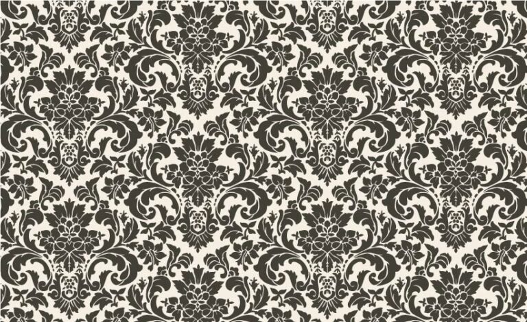 DAMASK PATTERN OF SOFT BLACK AND WHITE COLOR